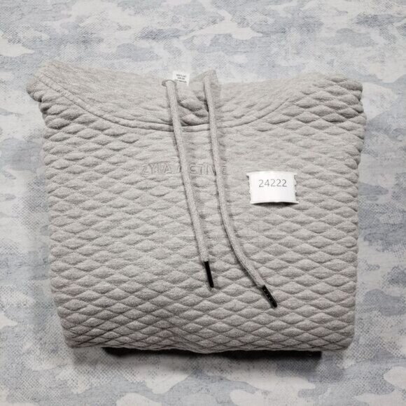 Zyia Active Sweatshirt Women s Large Gray Pull Over Hoodie Embroidered Logo - Picture 10 of 10